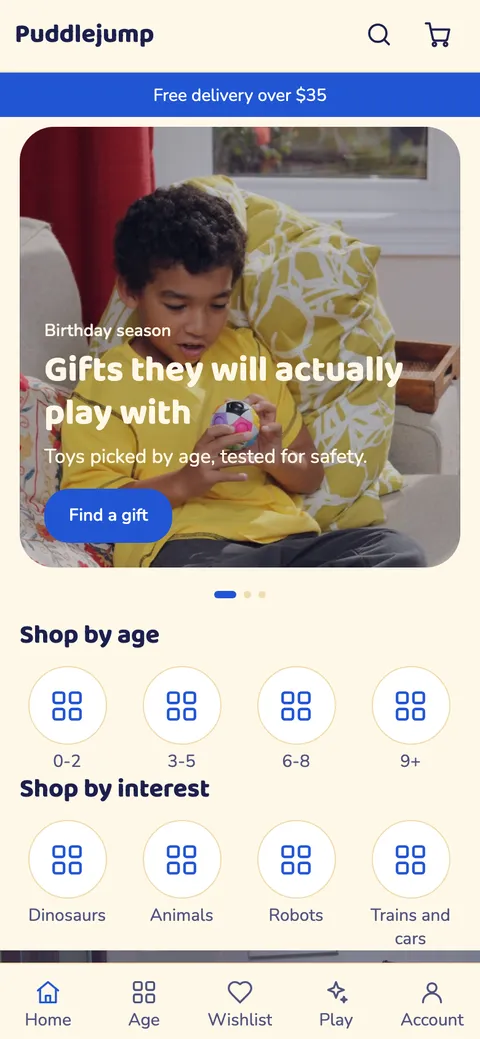 Playroom theme home screen